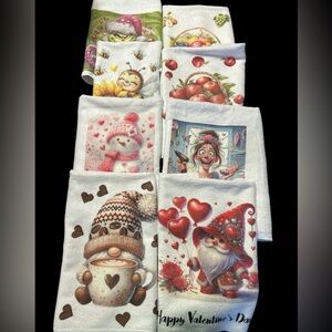 Personalized soft graphic kitchen towels, set of 2. Soft Absorbent Graphic gift